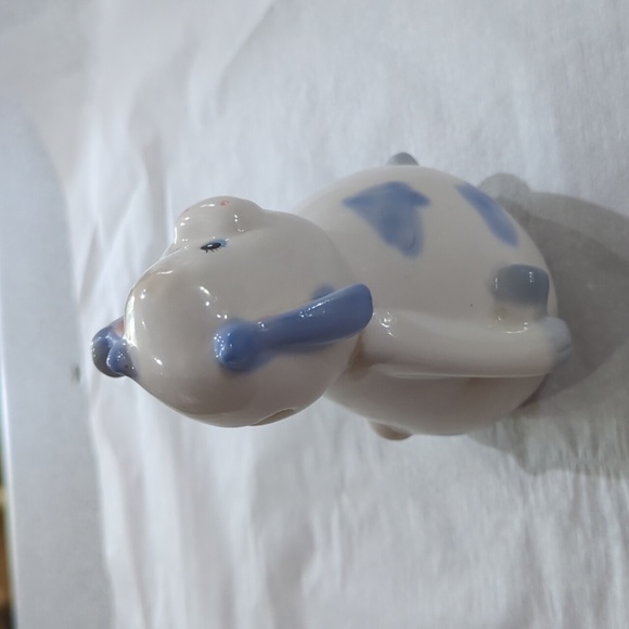 Vintage white blue spots Pig bank - Picture 3 of 5
